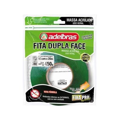 Fita Dupla Face Fixa Pro 200 Massa Adesiva 9,5mm X 20m Adelbras