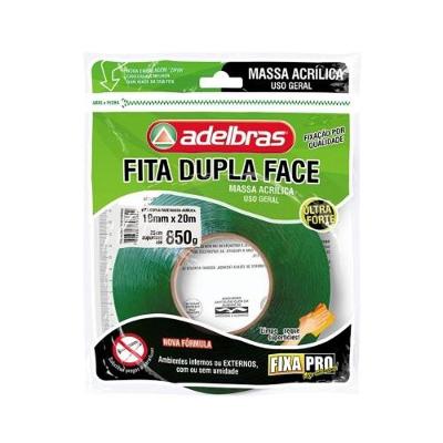 Fita Dupla Face Fixa Pro 200 Massa Adesiva 19mm X 20m para Fixação Permanente Adelbras