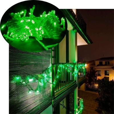 Pisca Cordão Natalino Varal 100 Lâmpadas LED 10 m 220V Fio Branco Verde
