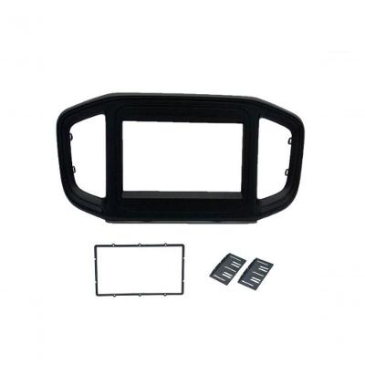 Moldura 2-1 Din para Painel Modelo Fiat Strada 2021 Compatível com Central Multimídia Fiamon