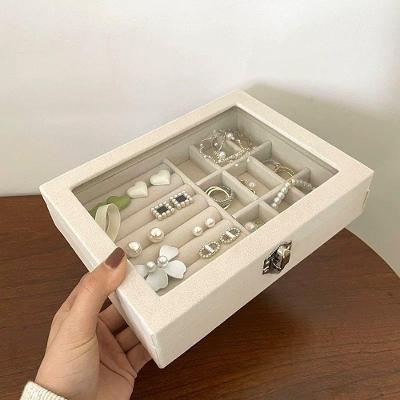 Porta Joias cx2020-1-W4 com 3 Camadas e Interior em Tecido Macio Bege OEM