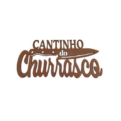 Quadro Decorativo Cantinho do Churrasco em MDF Natural Amadeirado