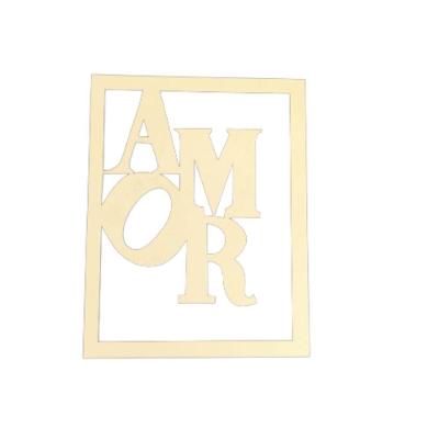 Quadro Decorativo Amor [F031] em MDF com Fita Dupla Face Branco