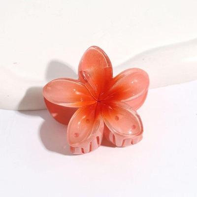 Grampo de Cabelo Flor Transparente Coreano Frangipani com Design Superdimensionado 8 cm Vermelho OEM