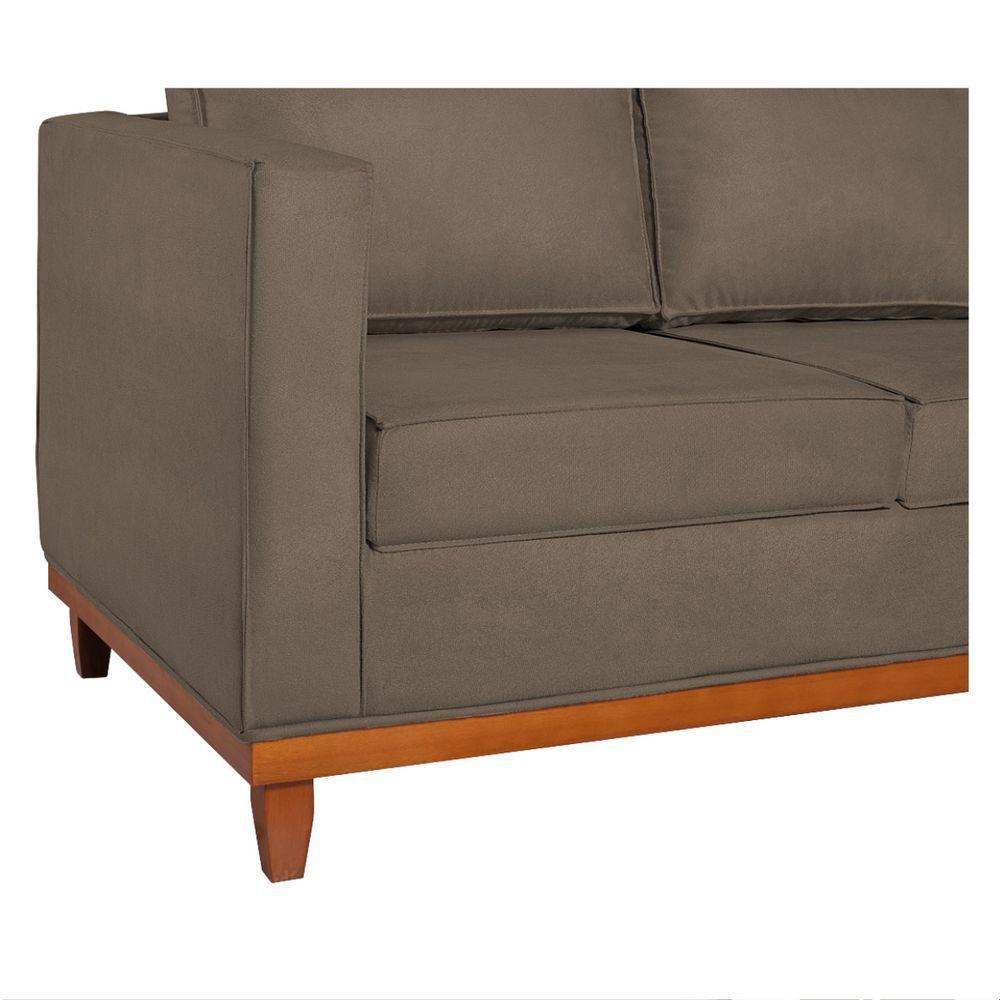 Sofá 2 e 3 Lugares Europa 180cm Conforto e Elegância Suede Marrom - 8