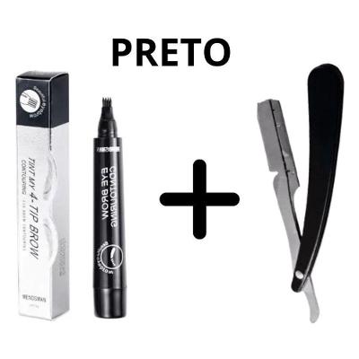 Caneta Preenchimento de Barba à Prova D'água com Alta Fixação 24 Horas Preto OEM