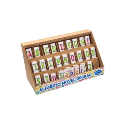 Brinquedo Educativo Alfabeto Móvel Degrau 130 Peças MDF Sonho de Criança