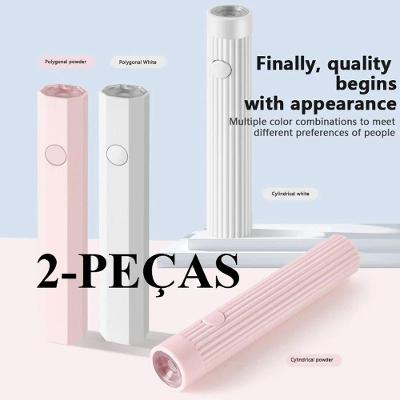 Secador de Unhas Estilo Caneta Usb Laser Nail Portátil Luz Uv Led 3W 20 60s Branco e Rosa 2 Peças