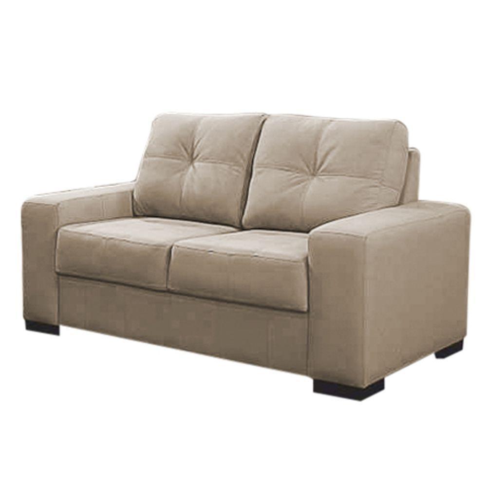 Sofá 2 Lugares 150cm Turim Couro Bege 66 - 1