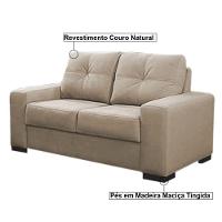 Sofá 2 Lugares 150cm Turim Couro Bege 66 - 2