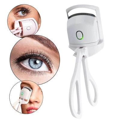 Modelador de Cílios Elétrico Curvador Automático Portátil com Aquecimento Rápido Branco e Rosa