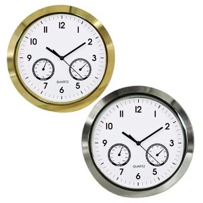 Relógio de Parede com Termômetro e Higrômetro para Ambientes Internos Dourado 1 Hora