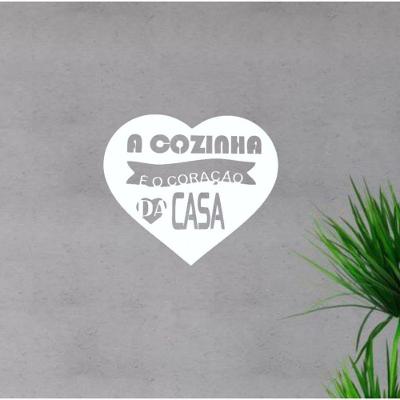 Quadro para Chaves a Cozinha É o Coração da Casa [F031] para Até 5 Peças com Corte a Laser Branco