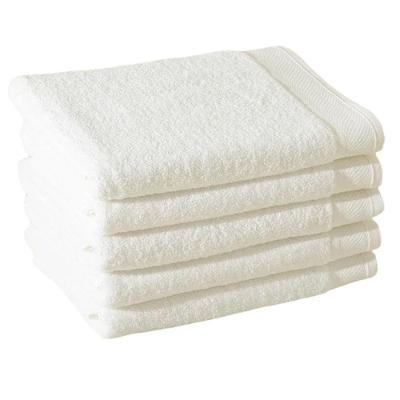Kit 5 Toalhas de Rosto Eleganz 45cmx80cm Algodão 445g-m2 Branco LM Peter