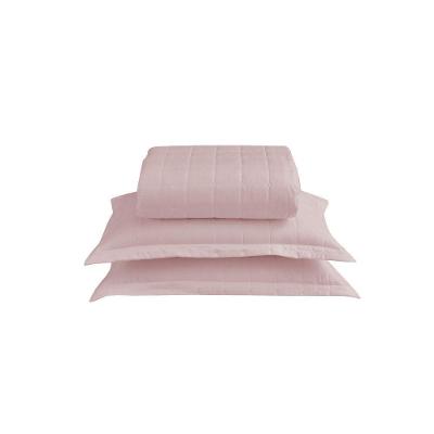 Kit Cobre Leito Matelado Dupla Face Soft Casal 3 Peças 100% Poliéster Microfibra Rosê