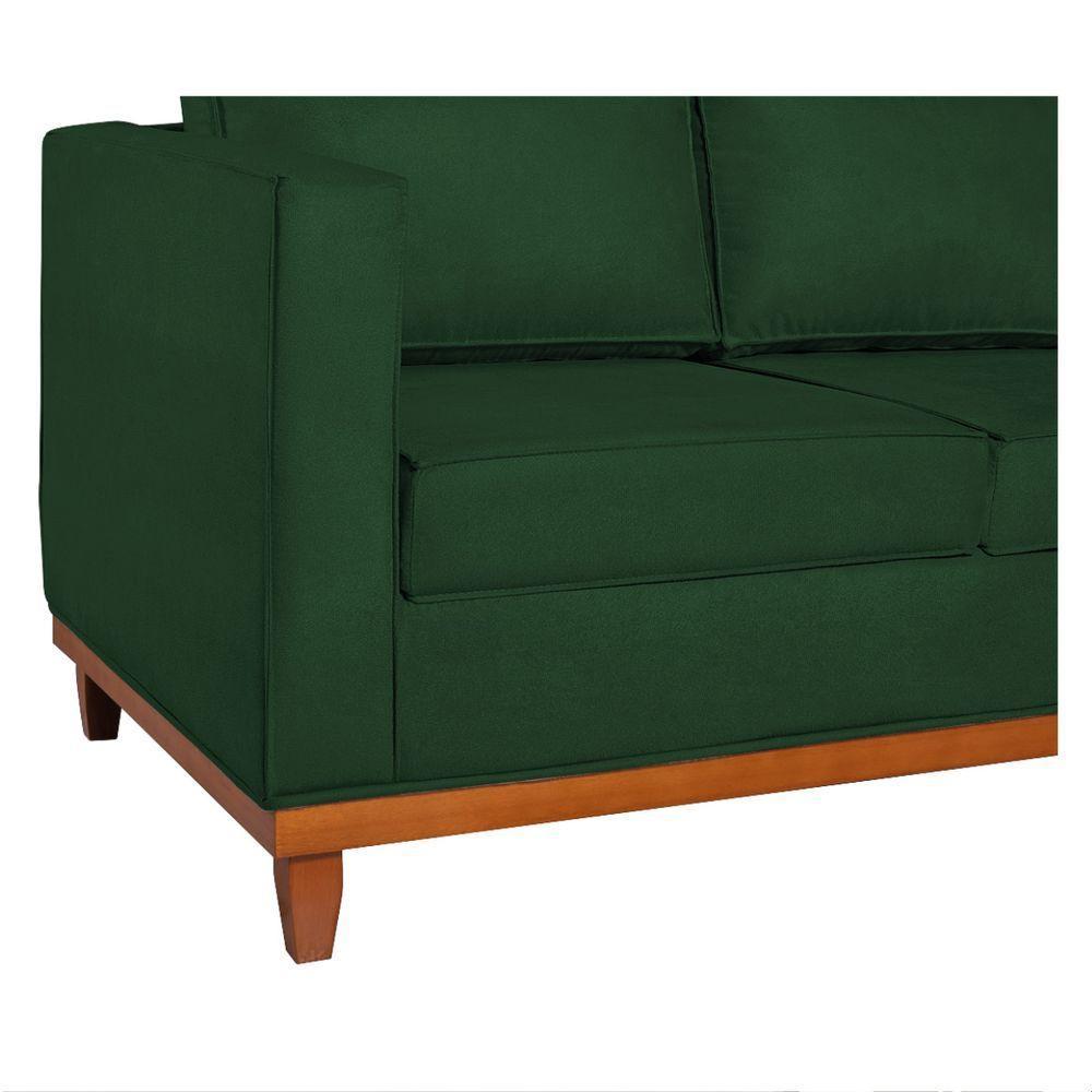 Sofá 2 e 3 Lugares Europa 180cm Conforto e Elegância Suede Verde - 4