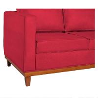 Sofá 2 e 3 Lugares Europa 180cm Conforto e Elegância Suede Vermelho - 8