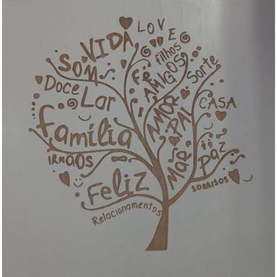 Quadro Decorativo Árvore Frases Modelo F031 Retangular para Parede Branco