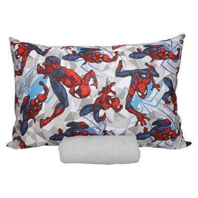 Jogo de Lençol Solteiro Marvel Spider Star Malha Algodão 2 Peças Cinza Portallar