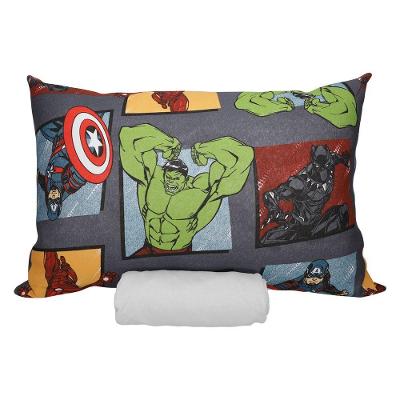 Jogo de Lençol Solteiro Malha 100% Algodão Avengers Black Cinza Portallar