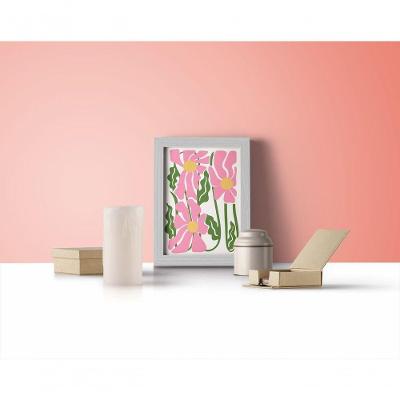 Quadro Decorativo Trama Botânica Retangular 20 X 30 Branco para Decoração de Ambiente