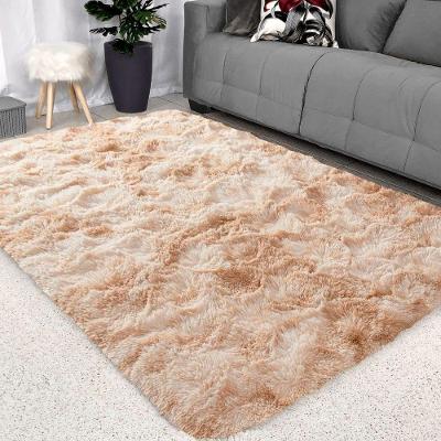 Tapete Shaggy Retangular 200x150cm Peludo para Sala Bege Mesclado OEM