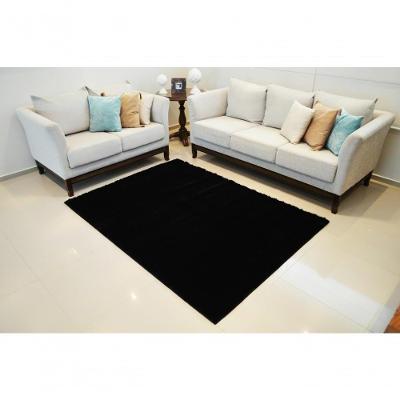 Tapete Shaggy Life Confort 250x300CM Retangular Poliéster Black