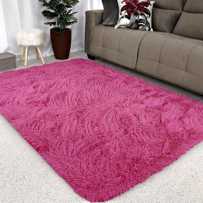 Tapete Sala 2 00x1 50 Peludo 4 cm de Altura Shaggy Retangular 150x200cm para Sala Rosa OEM