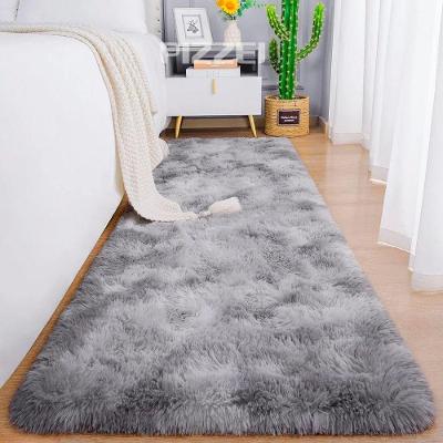 Tapete Passadeira Felpudo Retangular 200x60cm com Base Antiderrapante para Quarto e Sala Cinza