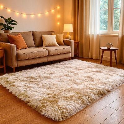 Tapete 2 e 00 X 1 e 50 Felpudo Retangular 150x200cm Antialérgico para Quarto Sala Bege Mesclado OEM