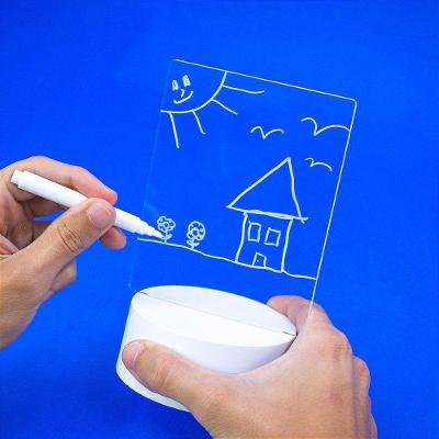 Quadro Luminária LED Acrílico Retrato para Mensagens com Luz Branca Quente e Alimentação USB Branco