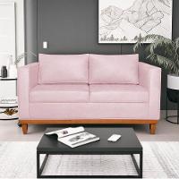 Sofá 2 E 3 Lugares Europa 180 Cm Estilo Conforto E Elegância Suede - Amarena Móveis Rosa Bebê - 1