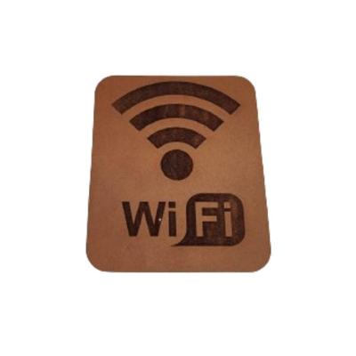 Placa Decorativa Placa Wi-fi M4 Natural [F031] em MDF com Acabamento a Laser Amadeirado Trovarelli