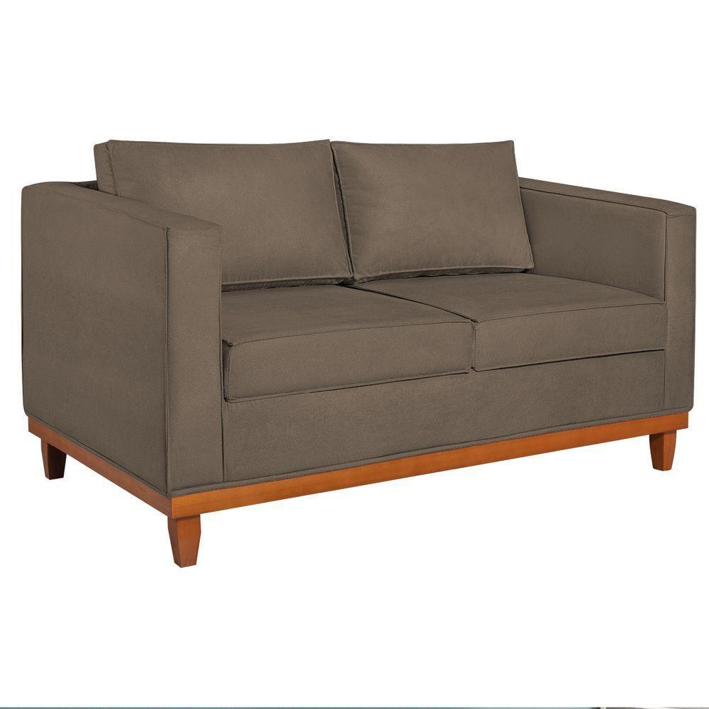 Sofá 2 E 3 Lugares Europa 180 Cm Estilo Conforto E Elegância Suede - Amarena Móveis Marrom - 6