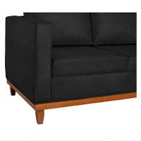 Sofá 2 E 3 Lugares Europa 180 Cm Estilo Conforto E Elegância Suede - Amarena Móveis Preto - 3
