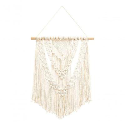 Painel de Parede Macrame com Fios 100% Algodão Decorativo Bege Redes de Dormir Premium Colchões