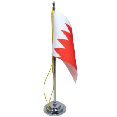 Mini Bandeira Mesa Bahrein 8CM X 5,5CM Mastro 15CM Pedestal Vermelho SP Bandeiras
