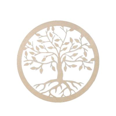 Mandala Decorativa Arvore Raizes MDF 3mm Natural 30CM com Corte a Laser Marrom Trovarelli Móveis