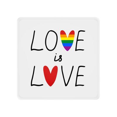 Luminária Box Slim Love Is Love USB Tpc Bivolt com Luz Difusa e Fita de LED 5W Inclusa