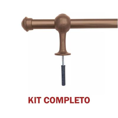 Kit Varão de Madeira para Cortina Simples 2 00m 19mm com Ponteira Ouro Velho OEM