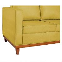 Sofá 2 E 3 Lugares Europa 180 Cm Estilo Conforto E Elegância Suede - Amarena Móveis Amarelo - 3
