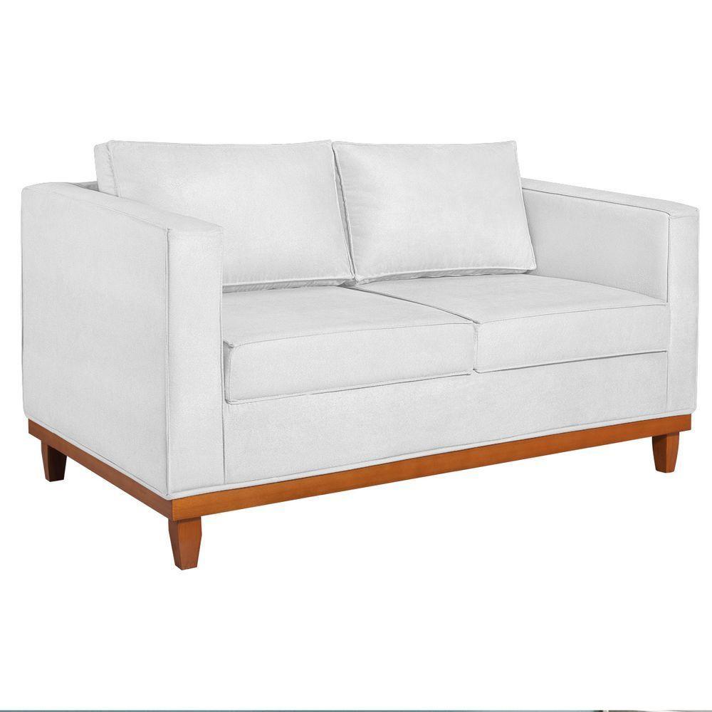 Sofá 2 E 3 Lugares Europa 180 Cm Estilo Conforto E Elegância Suede - Amarena Móveis Branco - 6