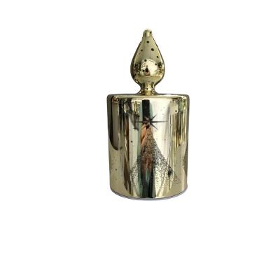 Vela Artificial Decorativa Vela Dourada com Iluminação Desenhos 15cm com Projeção Dourado Cromus