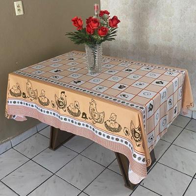 Toalha de Mesa Oxford Retangular 6 Lugares Modelo Desenhos 1,50x2,00 Estampa Natalina Vermelho Panos