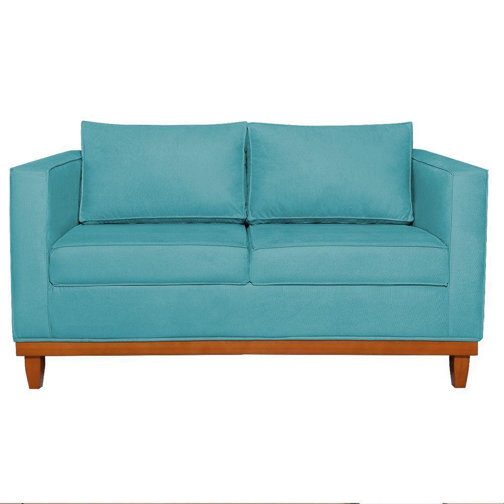 Sofá 2 E 3 Lugares Europa 180 Cm Estilo Conforto E Elegância Suede - Amarena Móveis Azul Turquesa - 6