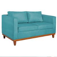 Sofá 2 E 3 Lugares Europa 180 Cm Estilo Conforto E Elegância Suede - Amarena Móveis Azul Turquesa