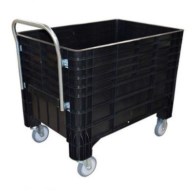 Carro Caixa para Condomínio 1030 372L com Rodas 6 POL e Alça para Transporte Vertical Preta Higipack