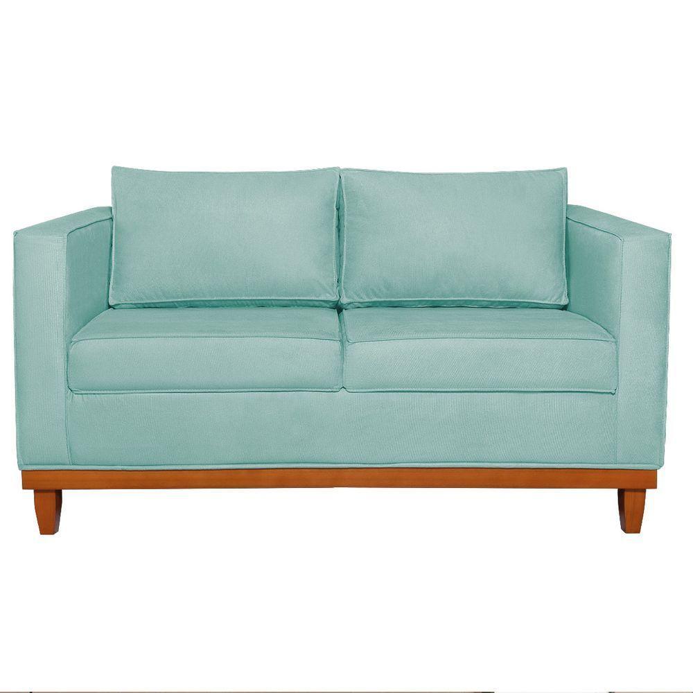 Sofá 2 E 3 Lugares Europa 180 Cm Estilo Conforto E Elegância Suede - Amarena Móveis Azul Tiffany - 4