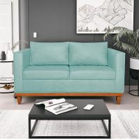 Sofá 2 E 3 Lugares Europa 180 Cm Estilo Conforto E Elegância Suede - Amarena Móveis Azul Tiffany - 1