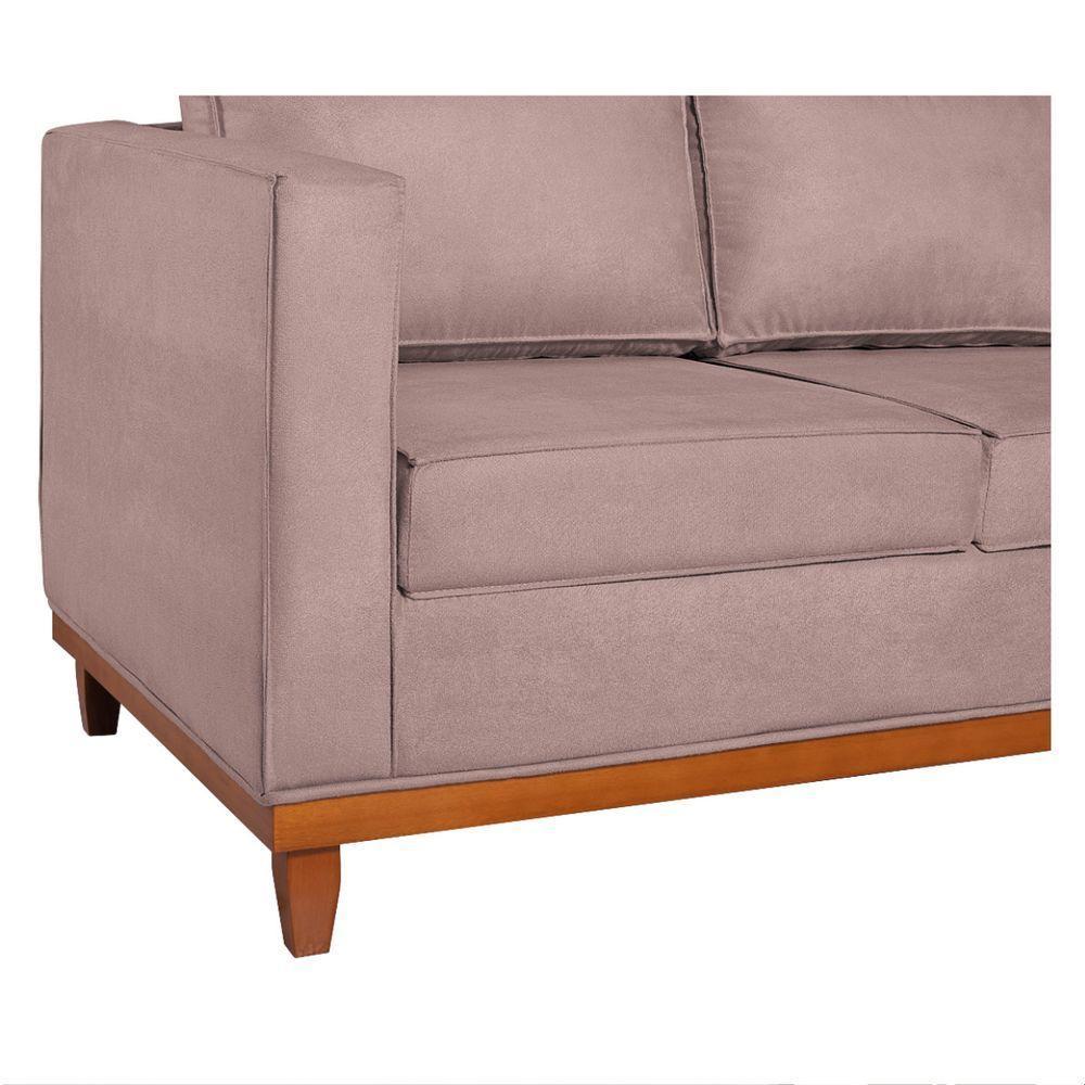 Sofá 2 E 3 Lugares Europa 180 Cm Estilo Conforto E Elegância Linho - Amarena Móveis Rosê - 9